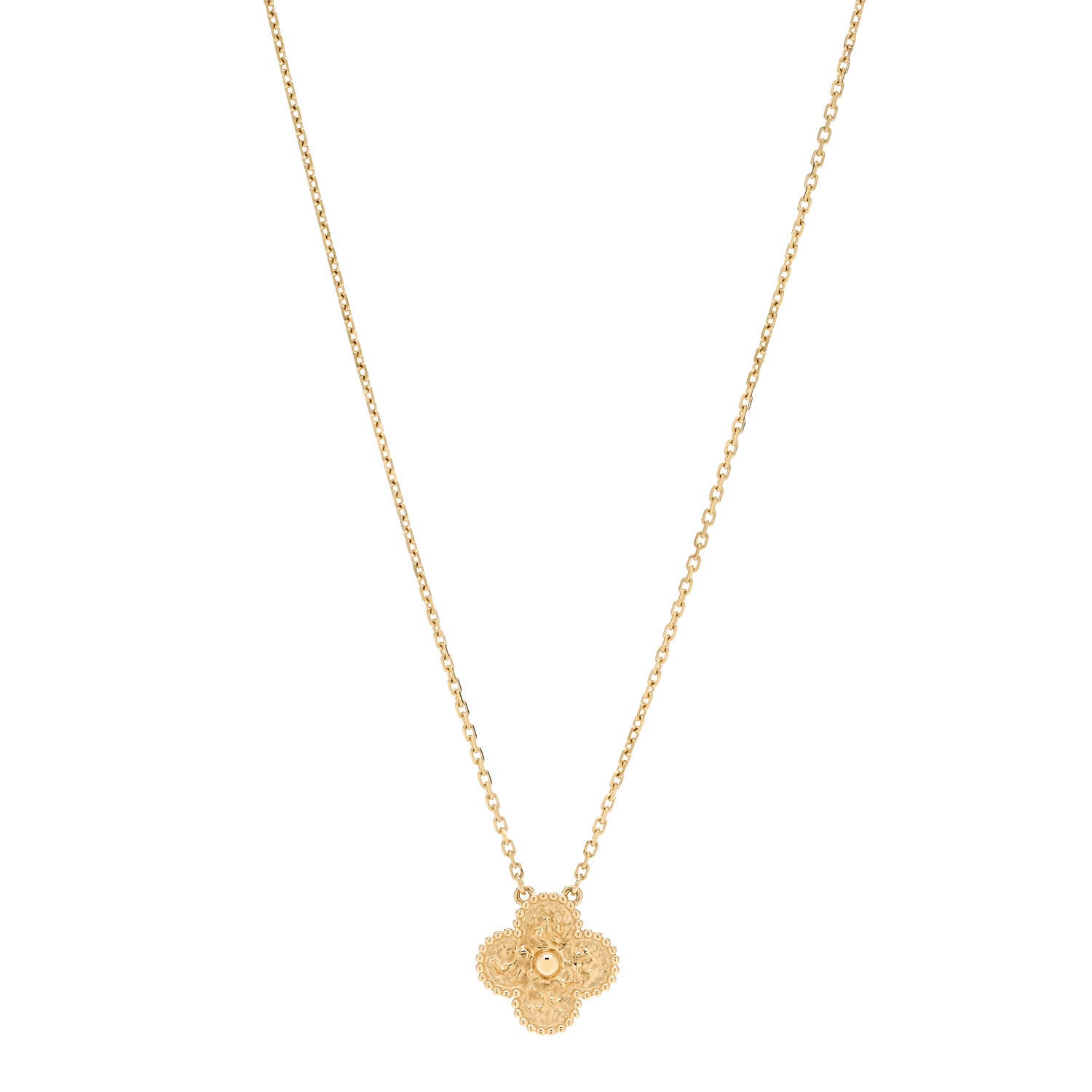 Van Cleef & Arpels 18K Yellow Gold Vintage Alhambra Pendant Necklace 1 of 5