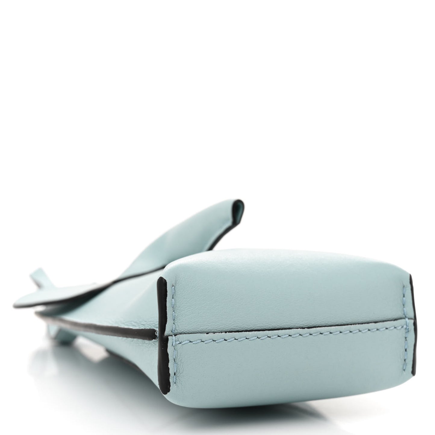 Calfskin Elephant Pouch Crossbody Bag Dusty Blue