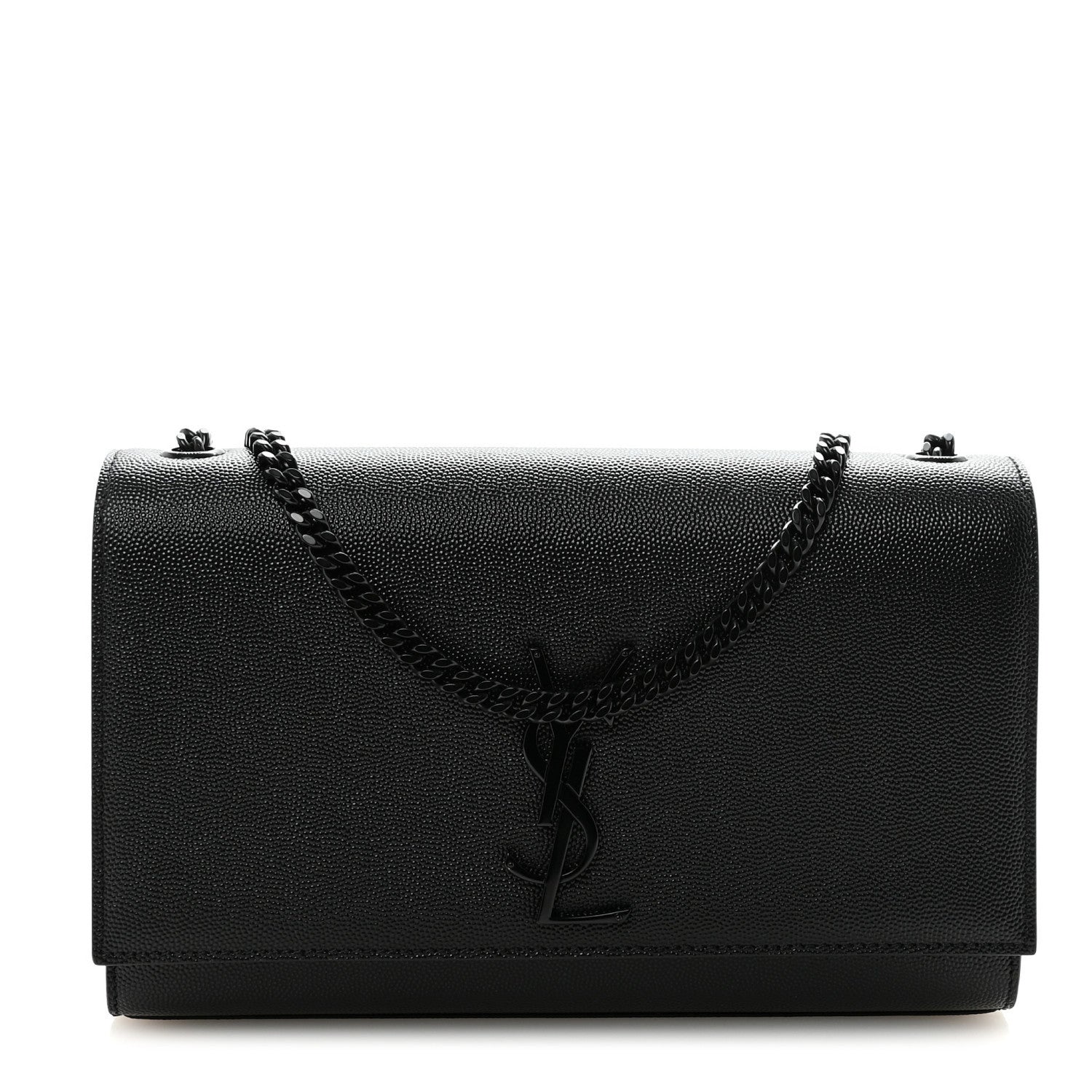 Saint Laurent Grain De Poudre Medium Classic Monogram Monochrome Kate Satchel Black 1 of 9