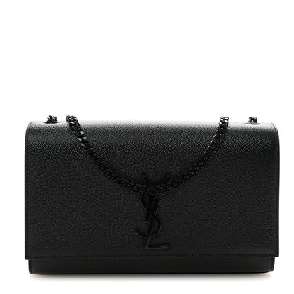 Saint Laurent Grain De Poudre Medium Classic Monogram Monochrome Kate Satchel Black 1 of 9
