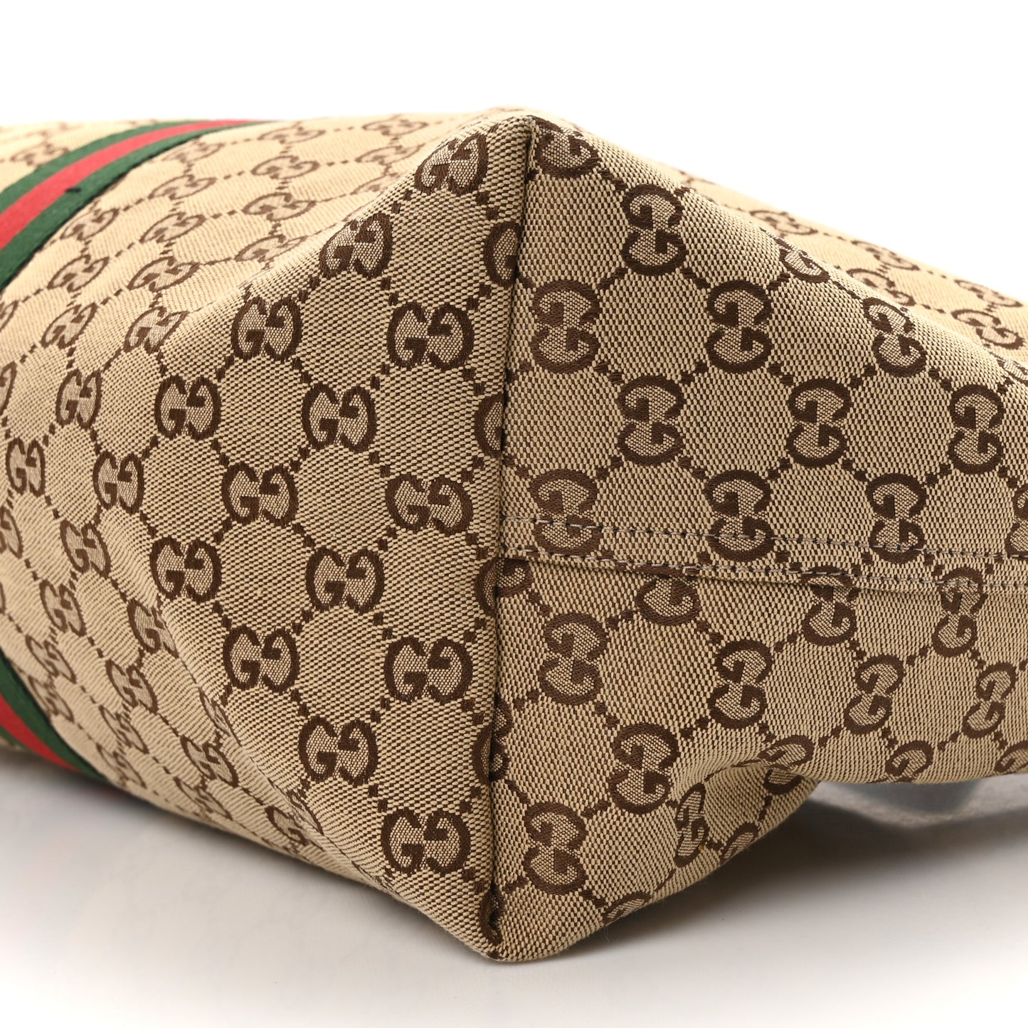 GG Monogram Web Large Giglio Tote Beige Brown