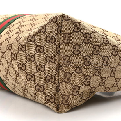 Gucci GG Monogram Web Large Giglio Tote Beige Brown 10 of 10