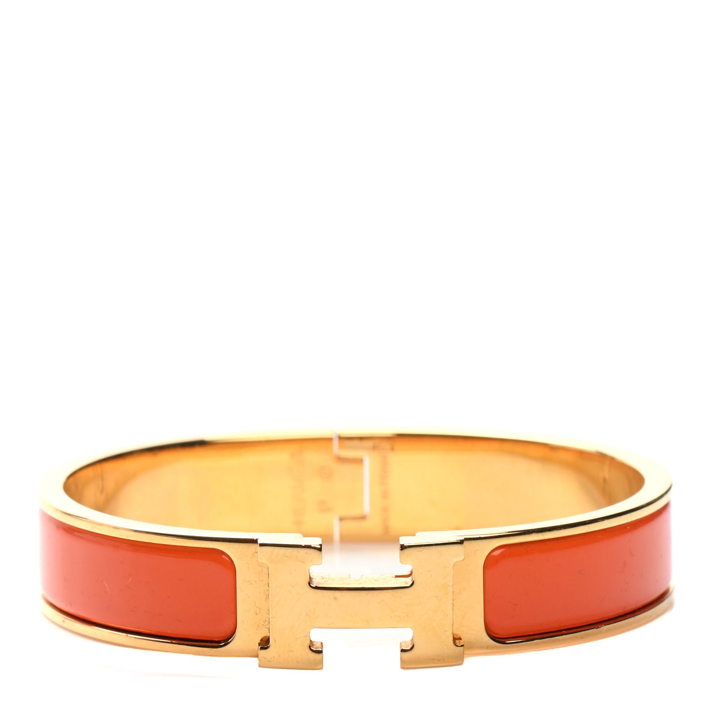 Enamel Narrow Clic Clac H Bracelet PM Orange
