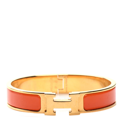 Hermes Enamel Narrow Clic Clac H Bracelet PM Orange 1 of 4