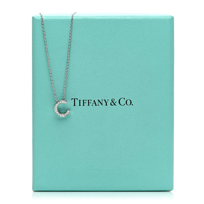 Tiffany Platinum Diamond Letters C Pendant Necklace 5 of 5