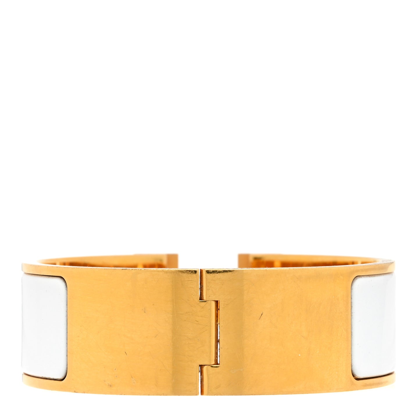 Enamel Wide Clic Clac H Bracelet GM White