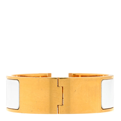 Hermes Enamel Wide Clic Clac H Bracelet GM White 2 of 3