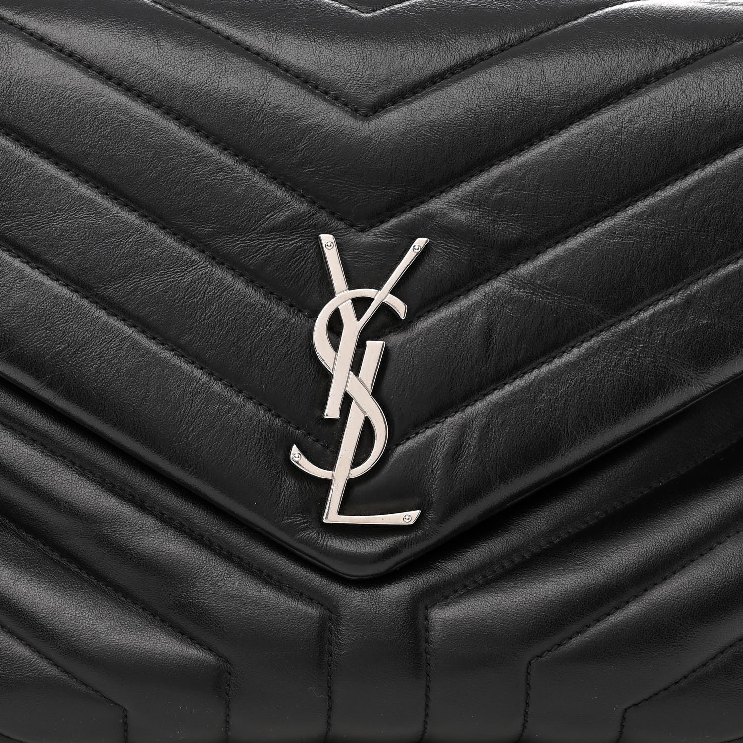 Saint Laurent Calfskin Y Quilted Monogram Medium Loulou Chain Satchel Black 8 of 13