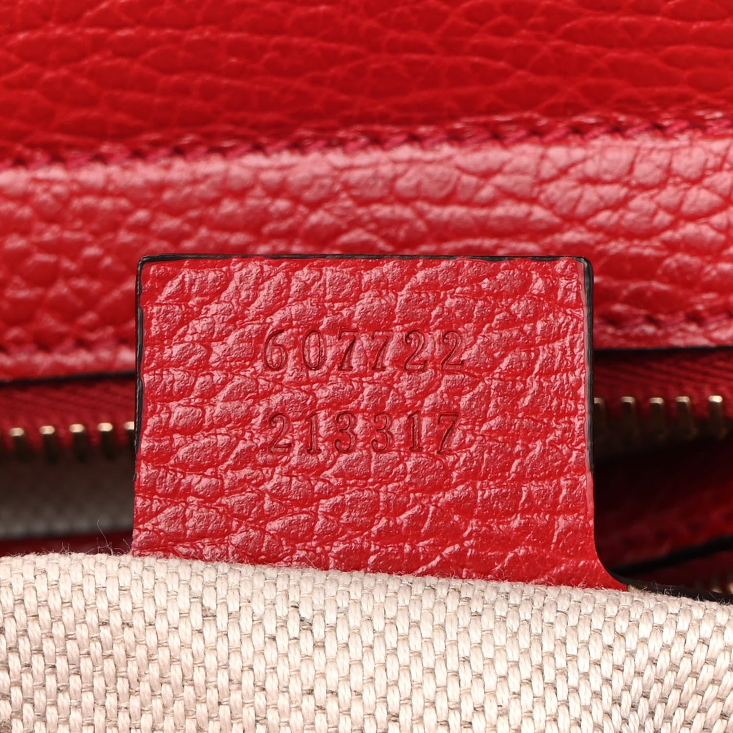Gucci Dollar Calfskin Medium Soho Top Handle Satchel Hibiscus Red 7 of 10