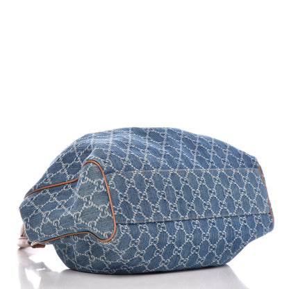 Gucci Denim Monogram Medium Sukey Tote Blue 4 of 10