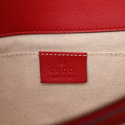 Gucci Calfskin Medium Cat Lock Top Handle Bag Red 6 of 10