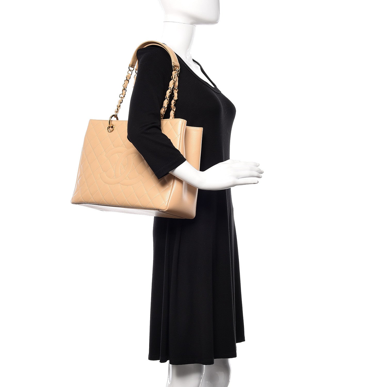 Chanel Caviar Quilted Grand Shopping Tote GST Beige Clair 2 of 13