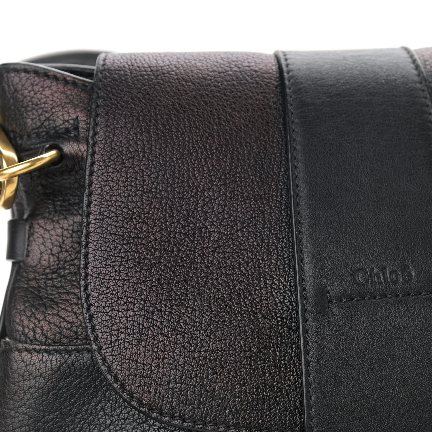 Chloe Grained Lambskin Calfskin Medium Lexa Shoulder Bag Black 8 of 12