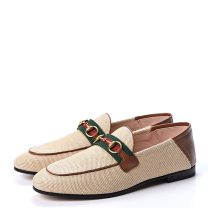 Gucci Canvas Malaga Kid Web Womens Horsebit Brixton Loafers 36.5 Sand Light Cuir 3 of 10