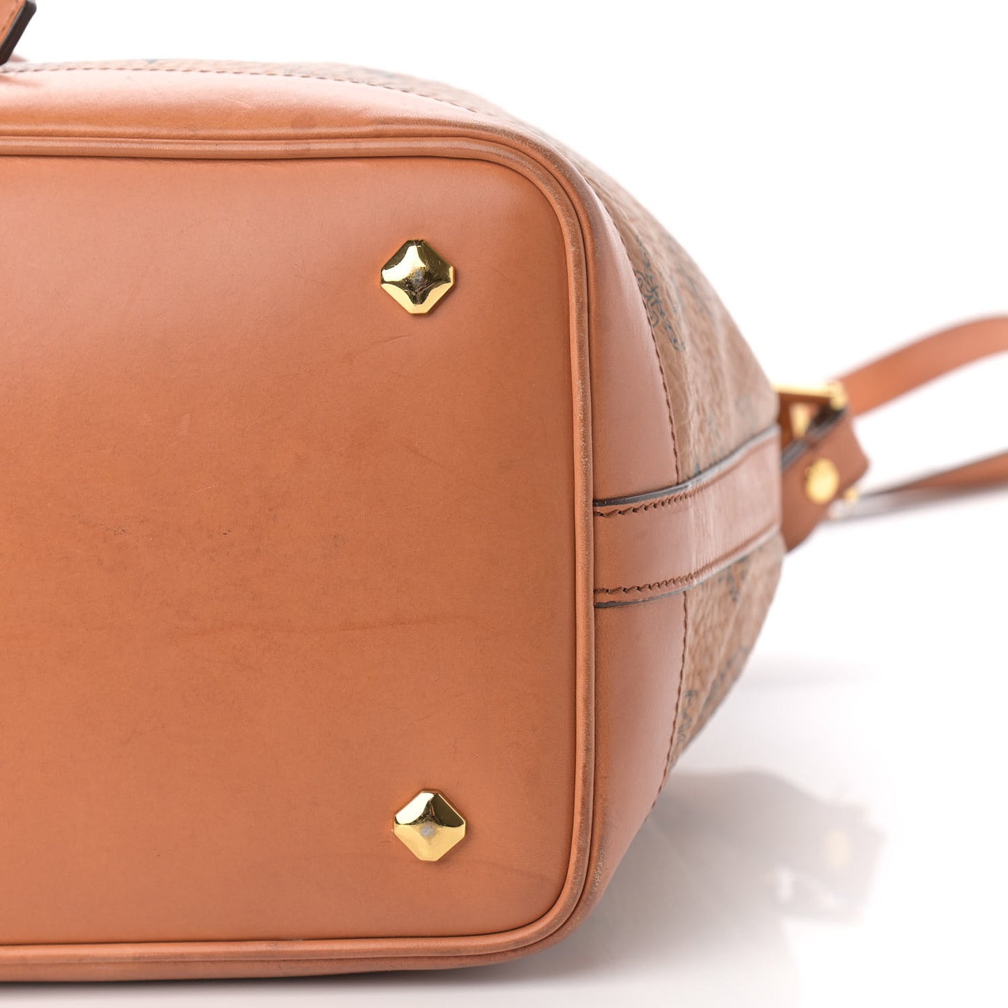 Visetos Small Heritage Drawstring Bucket Bag Cognac