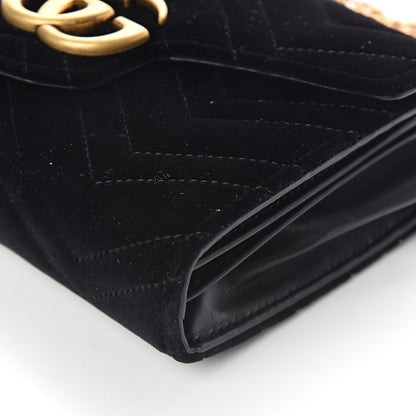 Gucci Velvet Matelasse GG Marmont Chain Wallet Black 8 of 9