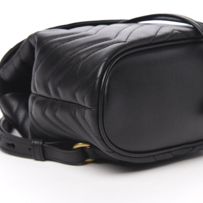Gucci Calfskin Matelasse GG Marmont Flap Backpack Black 5 of 10