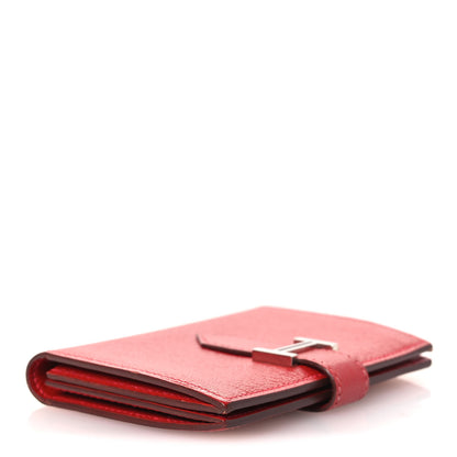 Hermes Chevre Mysore Bearn Card Holder Wallet Rouge Casaque 4 of 9