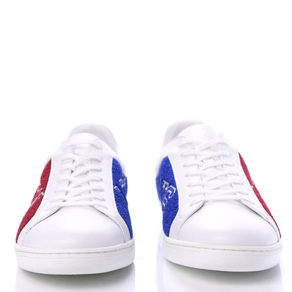 Louis Vuitton Calfskin Luxembourg Sneakers 9.5 Red Blue White 2 of 9