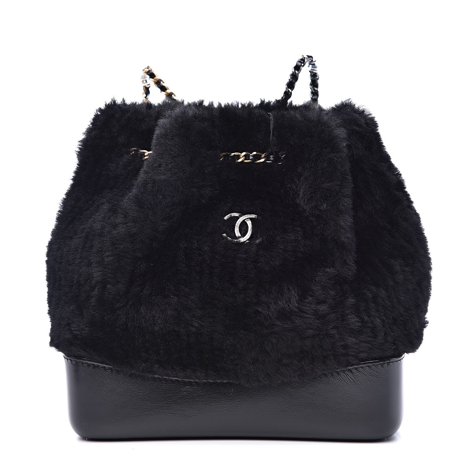 Chanel Shearling Small Gabrielle Backpack Black 1 of 11
