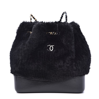 Chanel Shearling Small Gabrielle Backpack Black 1 of 11