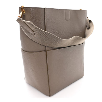 Celine Soft Grained Calfskin Sangle Bucket Bag Taupe 3 of 11