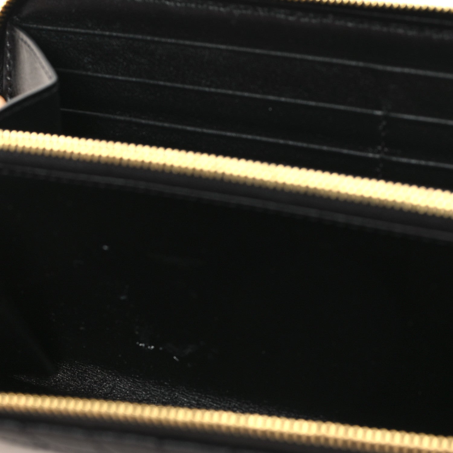 Celine Lambskin Quilted Large C Charm Zip Around Wallet Black 8 of 8