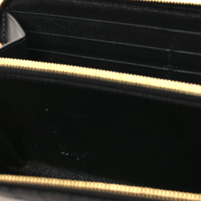 Celine Lambskin Quilted Large C Charm Zip Around Wallet Black 8 of 8