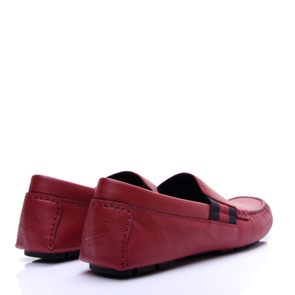Gucci Calfskin Web Mens Driver Loafers 9 Red 3 of 13