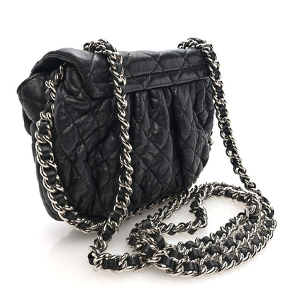 Chanel Washed Lambskin Quilted Mini Chain Around Flap Black 3 of 10