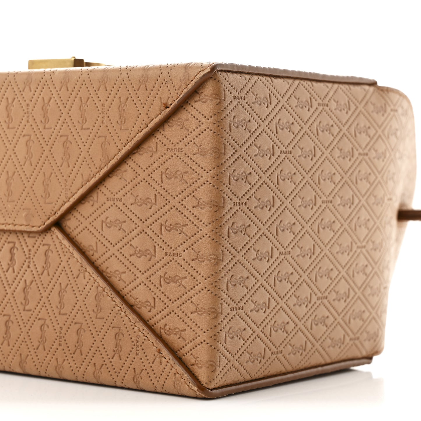 Calfskin Monogram Take Away Box Dusty Vintage Brown Gold