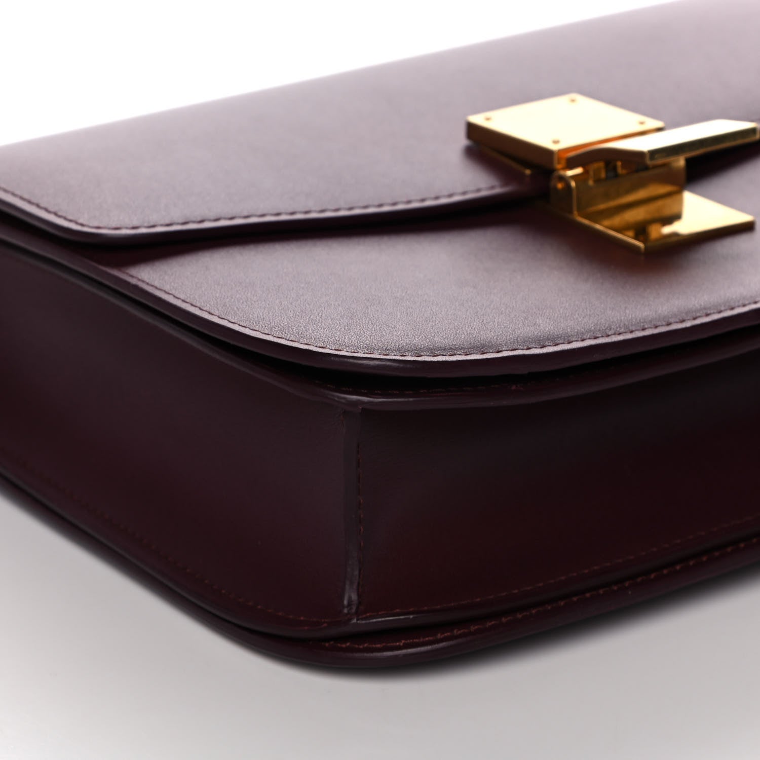 Celine Box Calfskin Medium Classic Box Flap Bag Burgundy 9 of 11