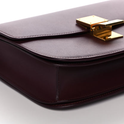 Celine Box Calfskin Medium Classic Box Flap Bag Burgundy 9 of 11