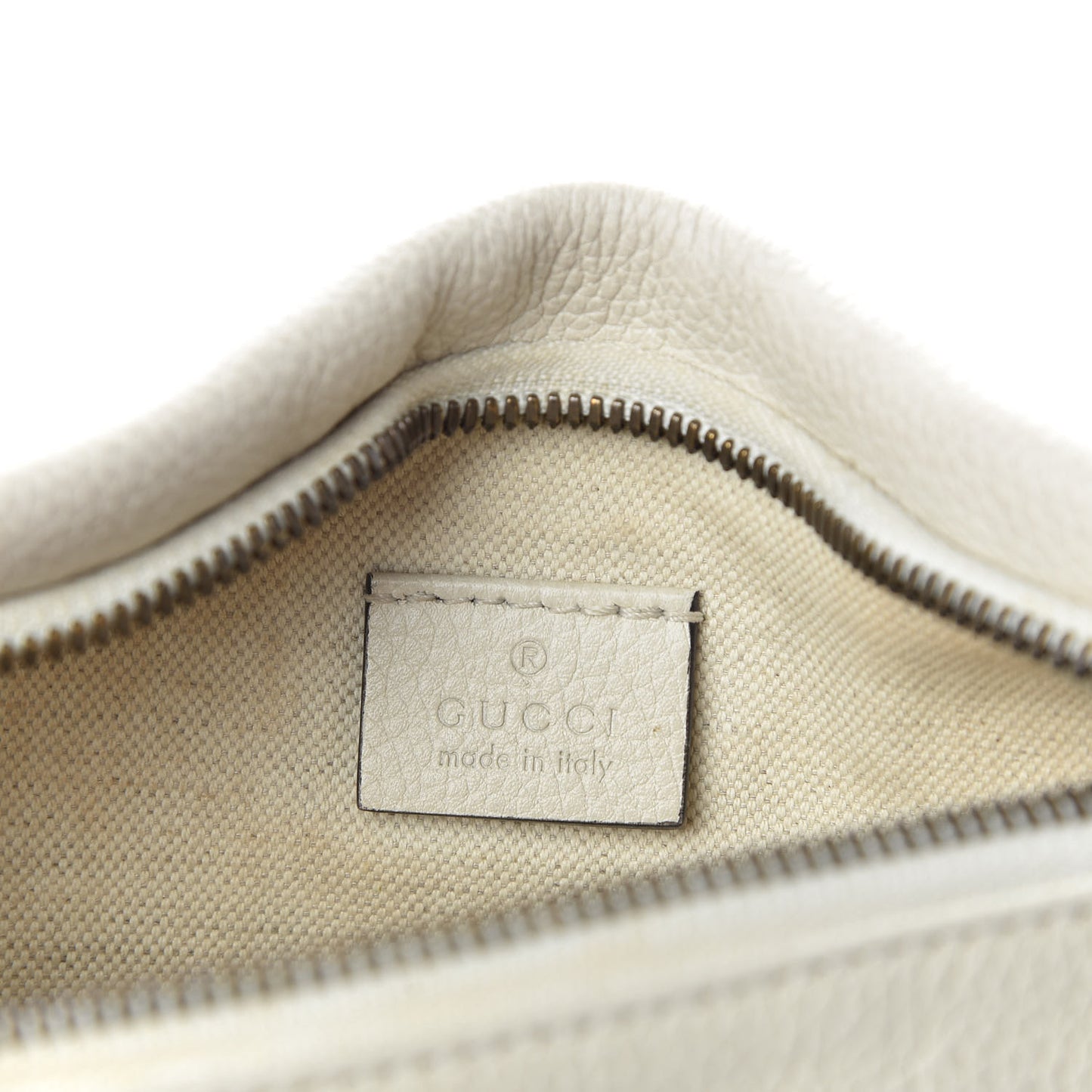 Grained Calfskin Small Logo Belt Bag White