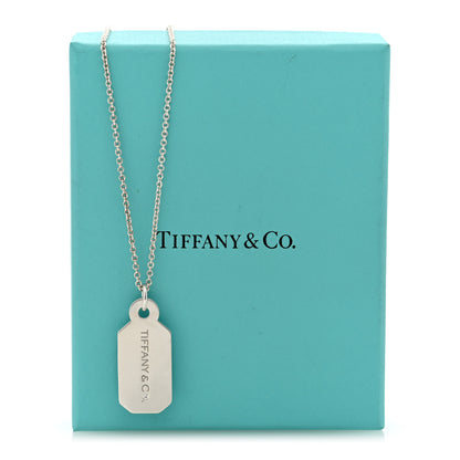Tiffany Sterling Silver Diamond Price Tag Pendant Necklace 6 of 6
