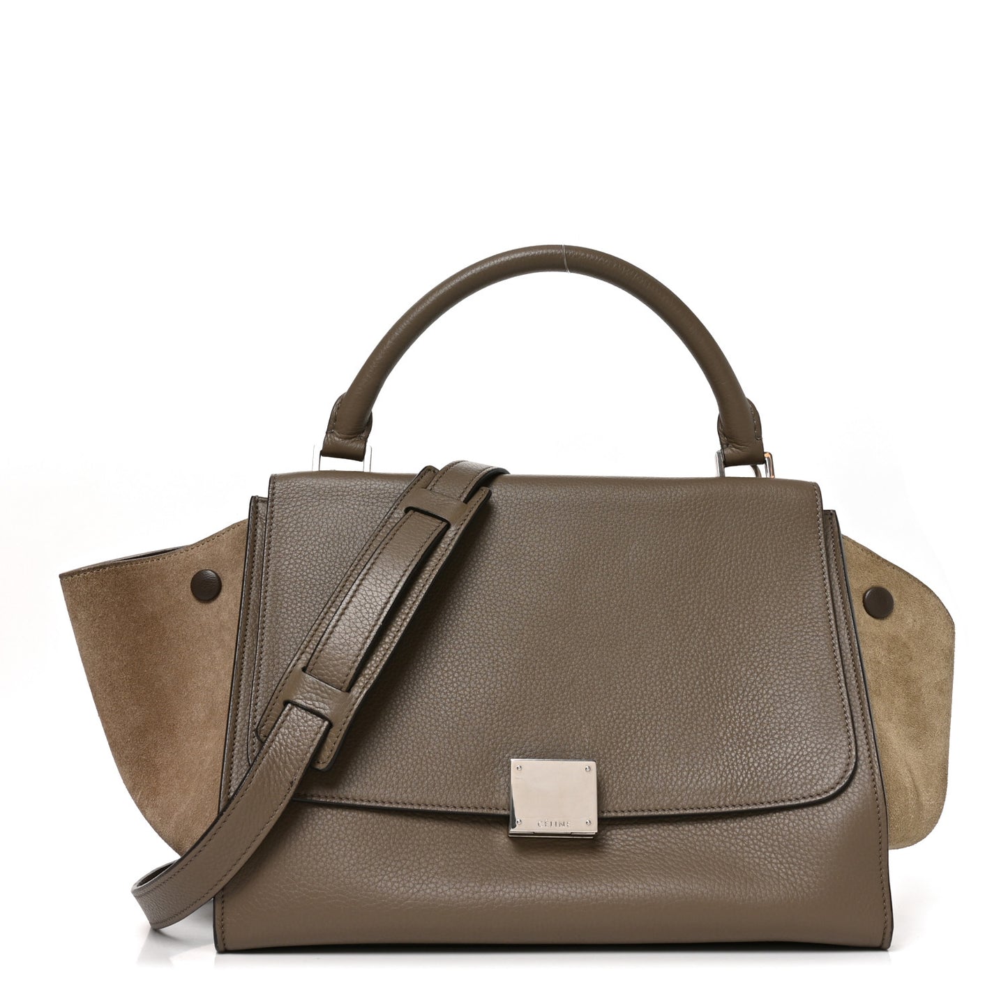 Drummed Calfskin Suede Small Trapeze Souris