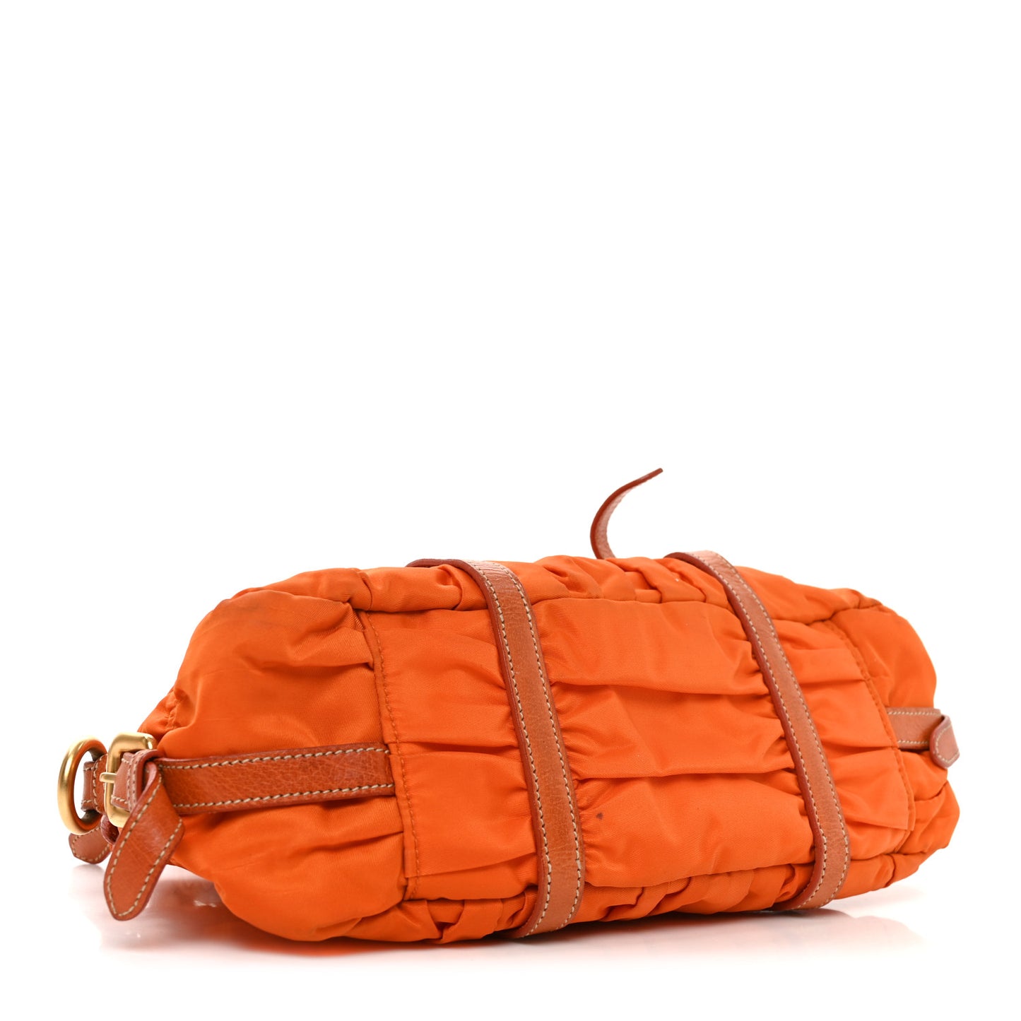Tessuto Nylon Gaufre Shopping Satchel Papaya
