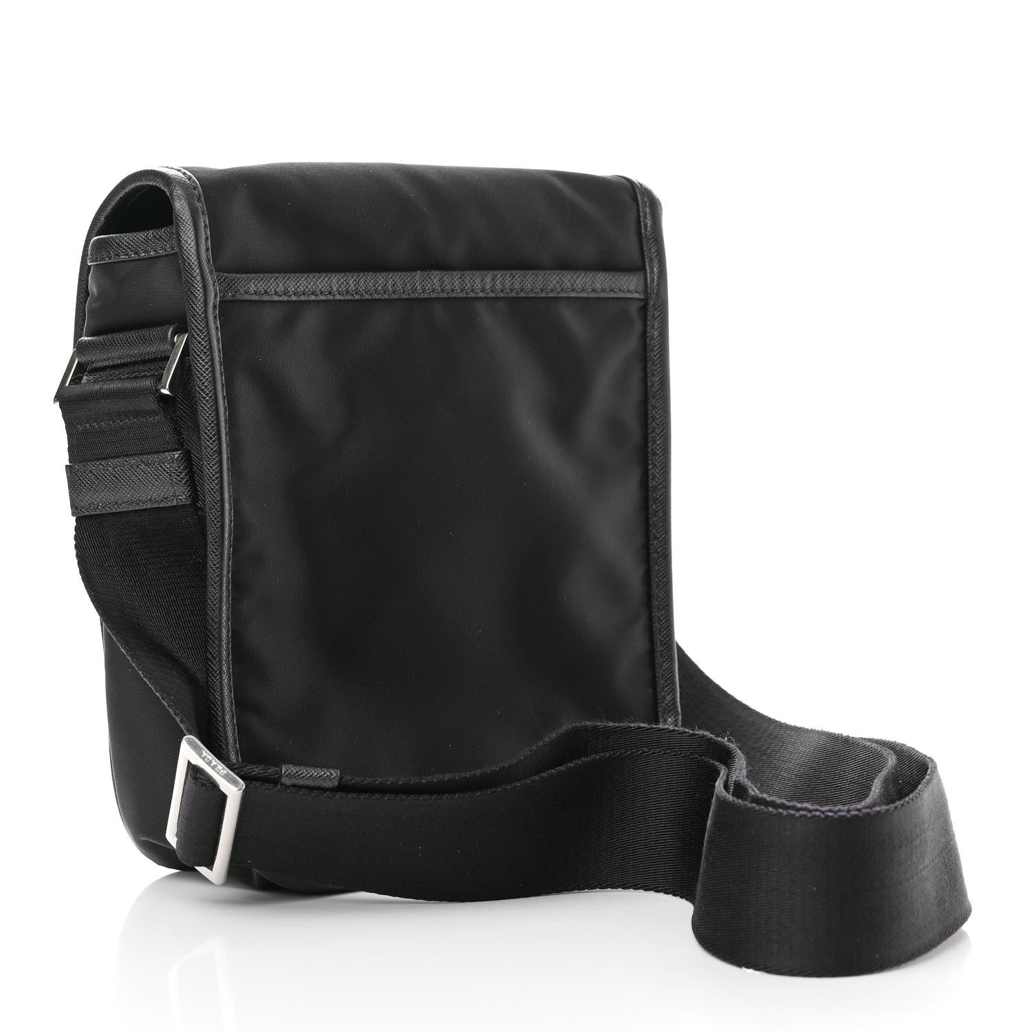 Prada Tessuto Nylon Saffiano Logo Messenger Bag Black 3 of 11