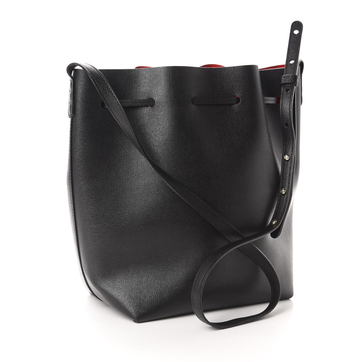 Mansur Gavriel Saffiano Bucket Bag Black Flamma 4 of 11