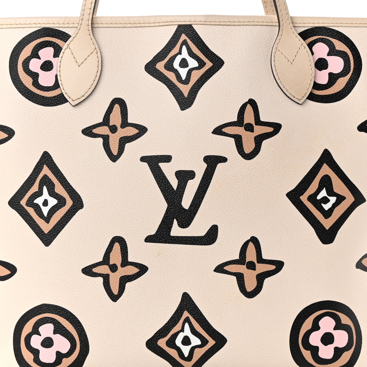 Monogram Giant Wild At Heart Neverfull MM Creme