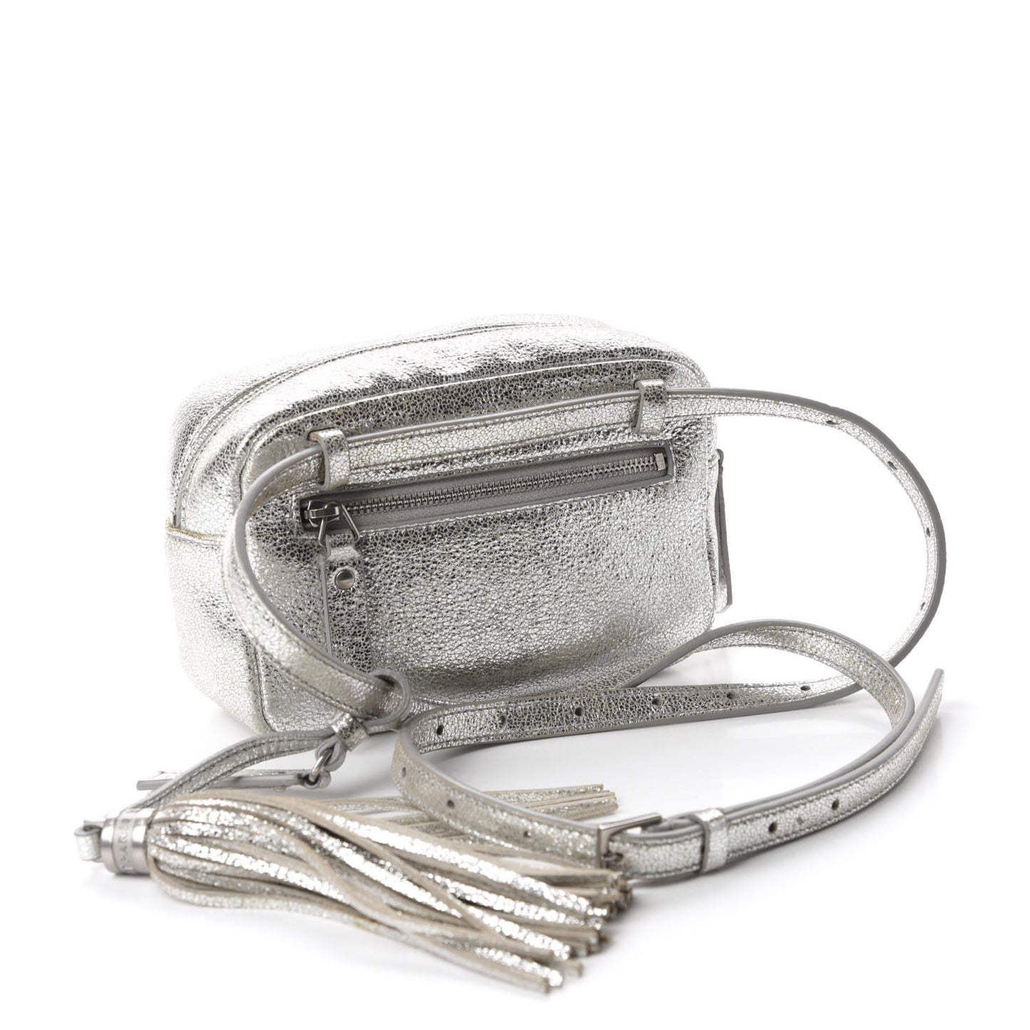 Metallic Lambskin Monogram Lou Belt Bag Argento