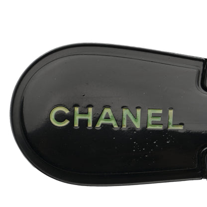 Chanel Jelly Camellia Thong Sandals 37 Black 8 of 10