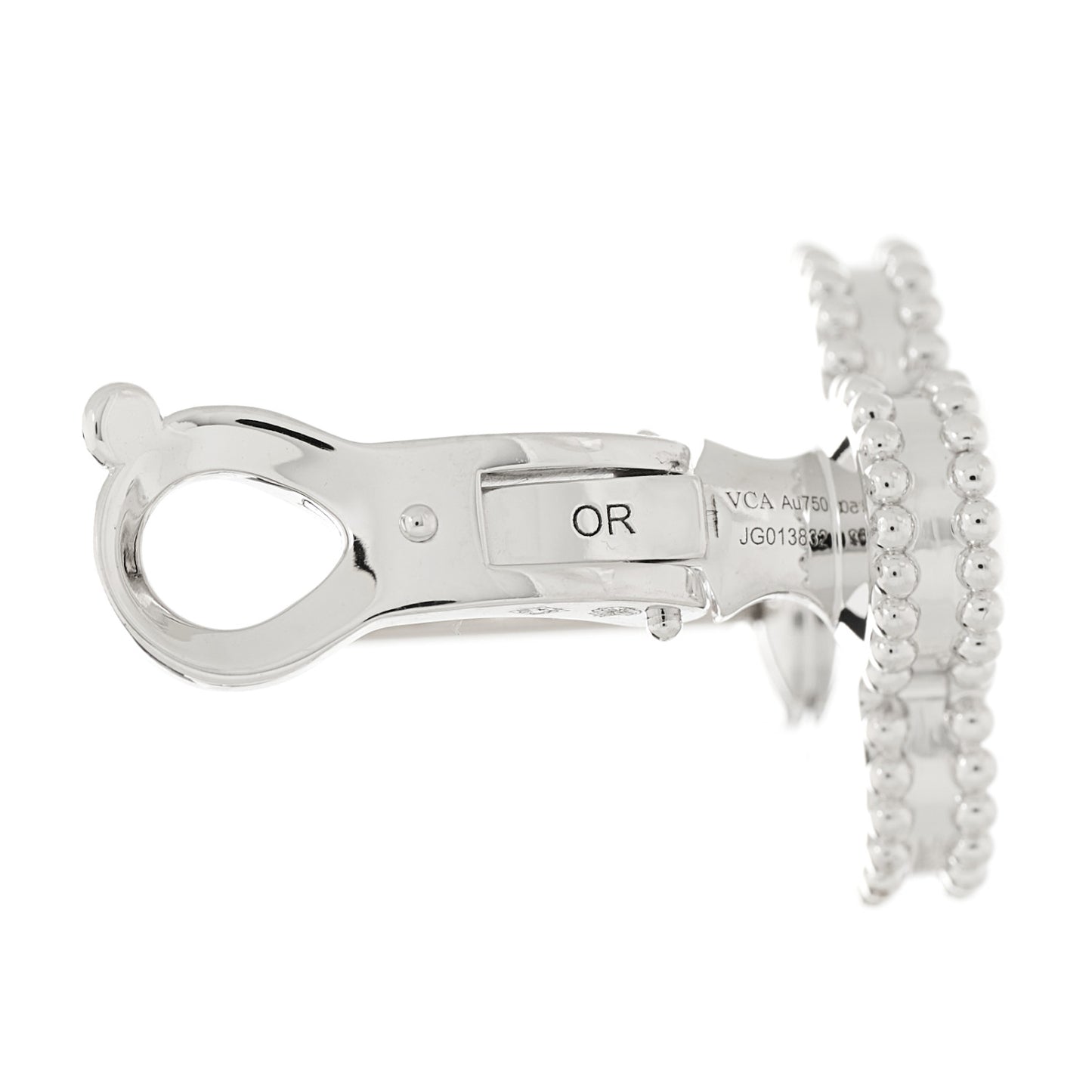 18K White Gold Guilloche Vintage Alhambra Earrings