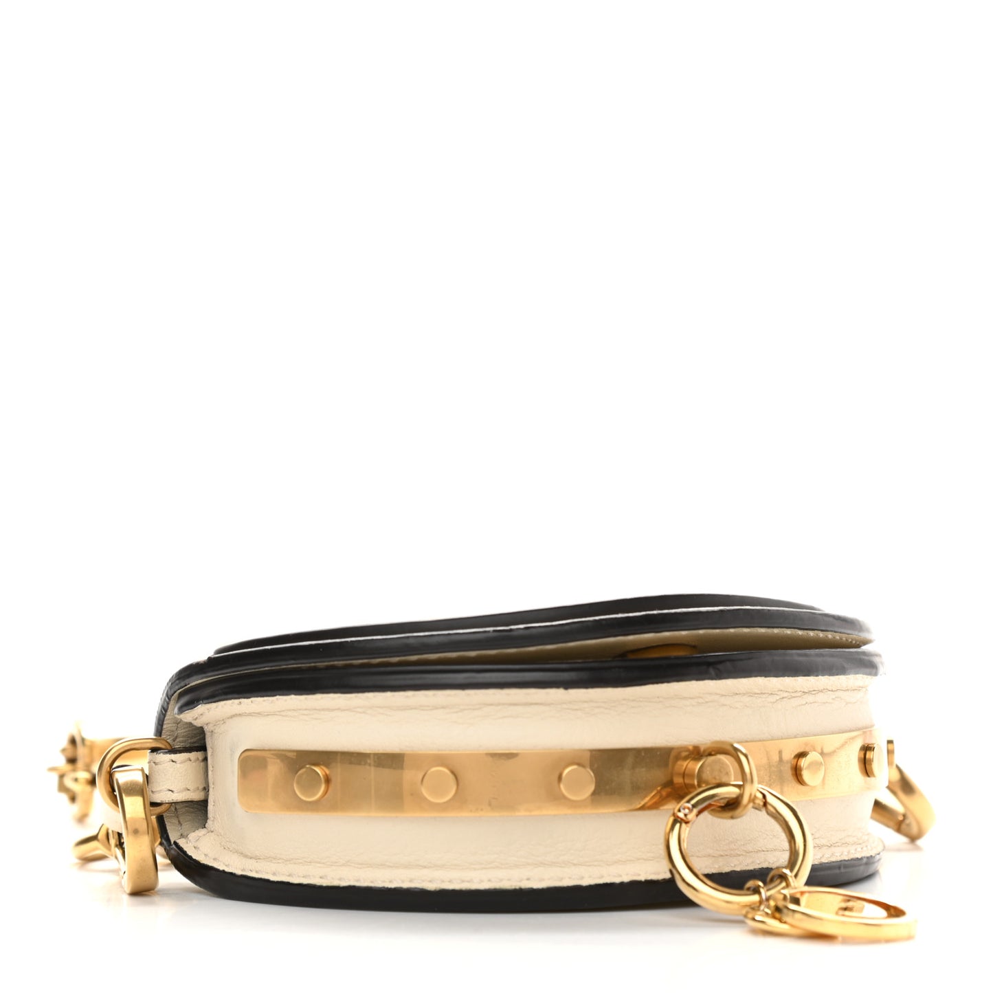 Calfskin Small Nile Bracelet Minaudiere Bag Off White