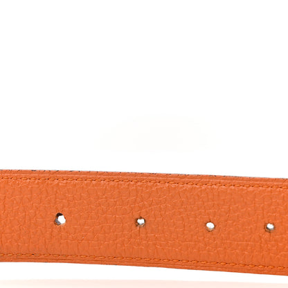 Hermes Togo Box 32mm H Belt 85 34 Orange Chocolate 8 of 17