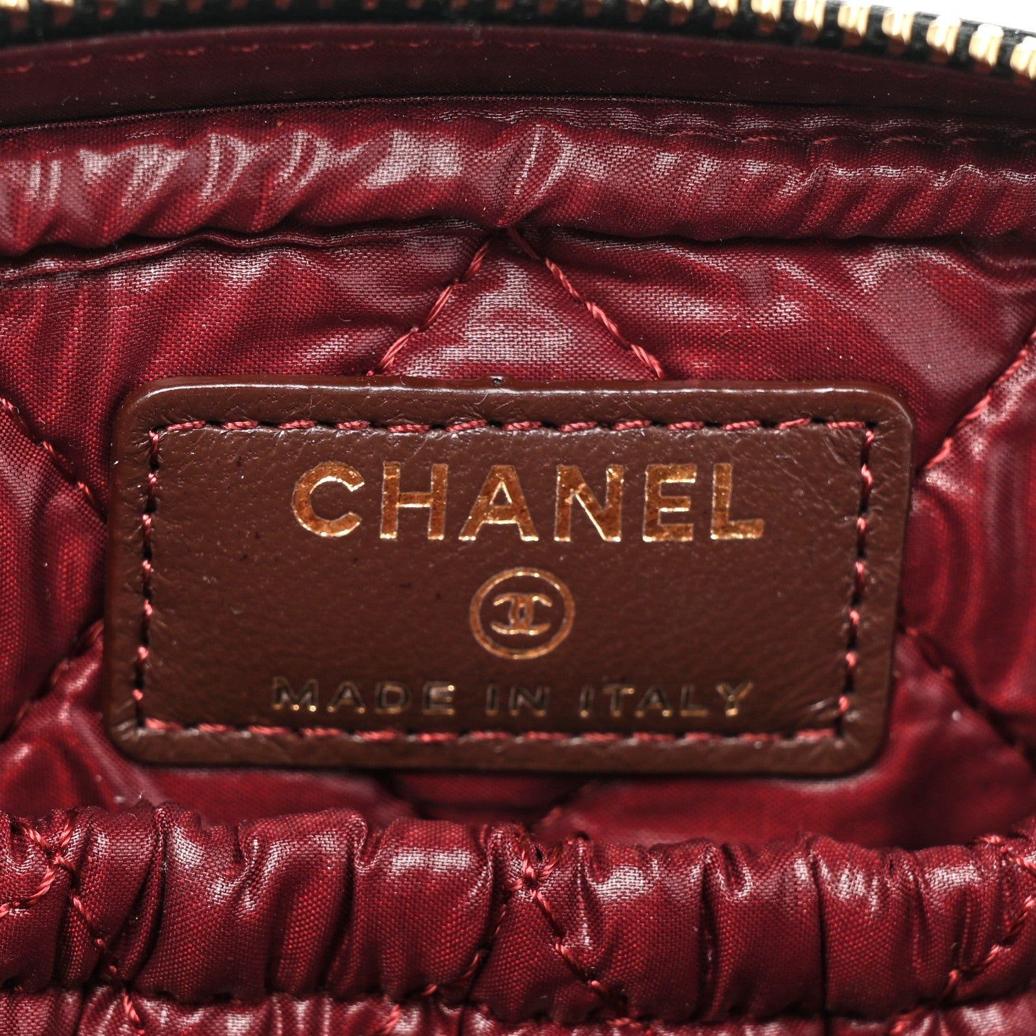 Chanel Lambskin Quilted Small Curvy Pouch Cosmetic Case Black 6 of 10