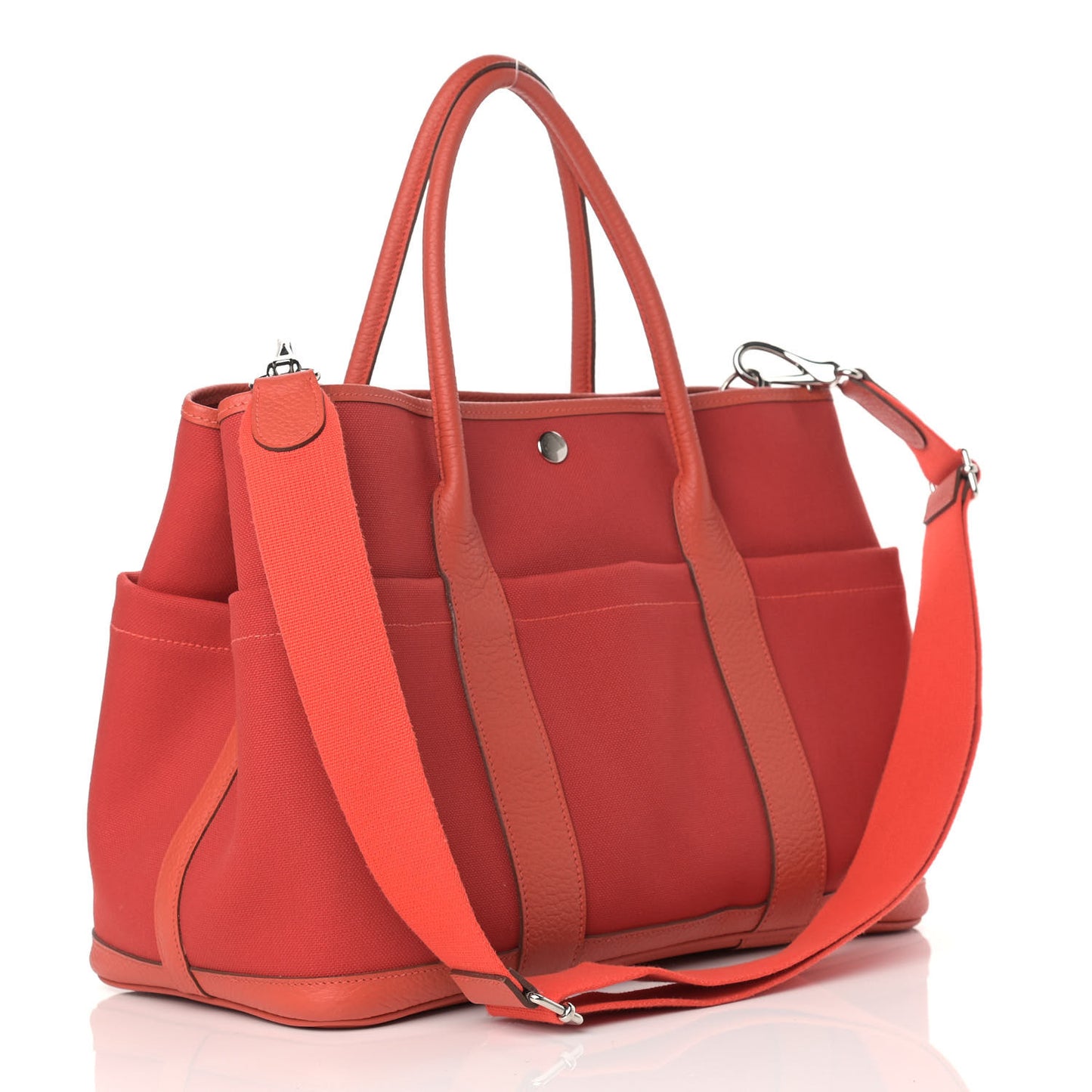 Toile Militaire Vache Country Garden Party Pockets 36 MM Tote Rouge Tomate Capucine