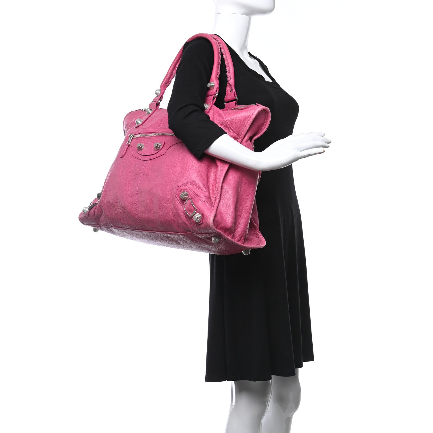 Balenciaga Agneau Giant 21 Silver Hardware Weekender Cyclamen Fucsia 2 of 13