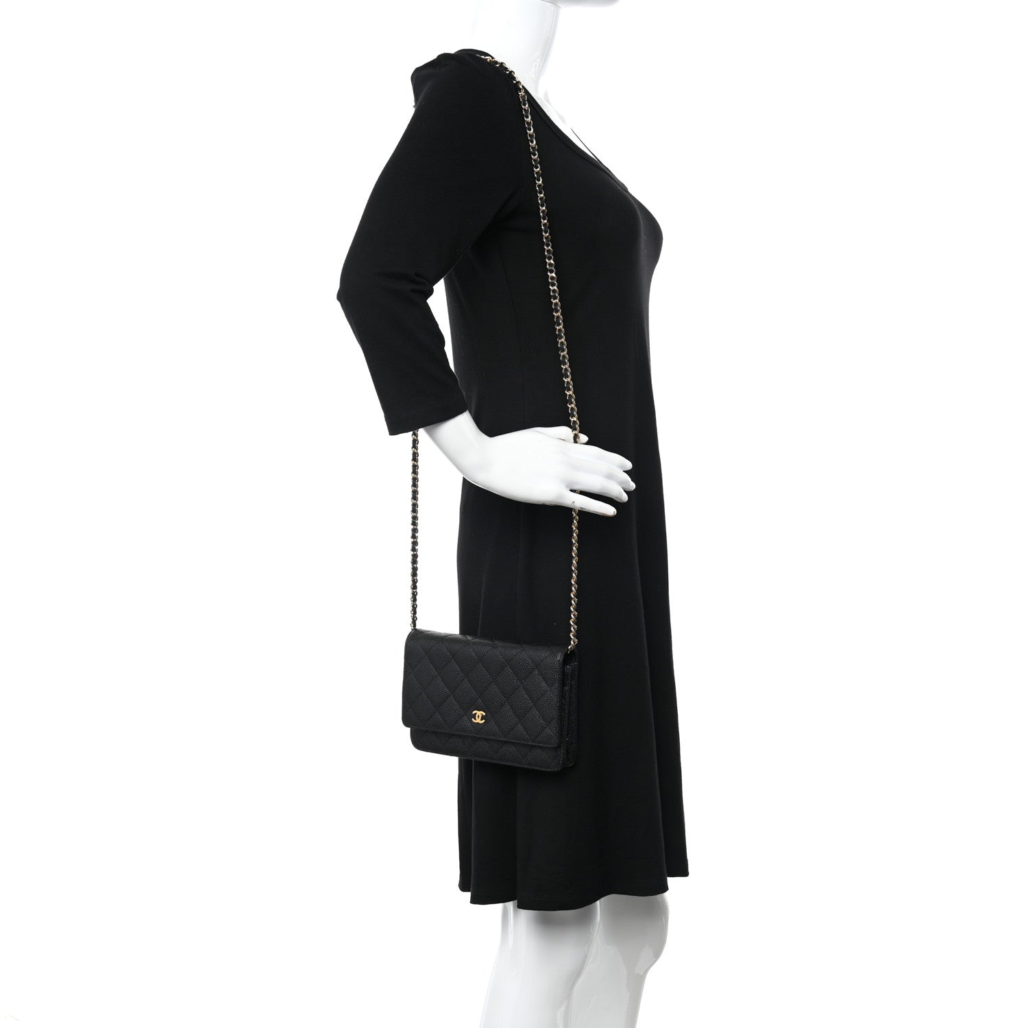 Chanel Caviar Quilted Wallet on Chain WOC Black 2 of 13