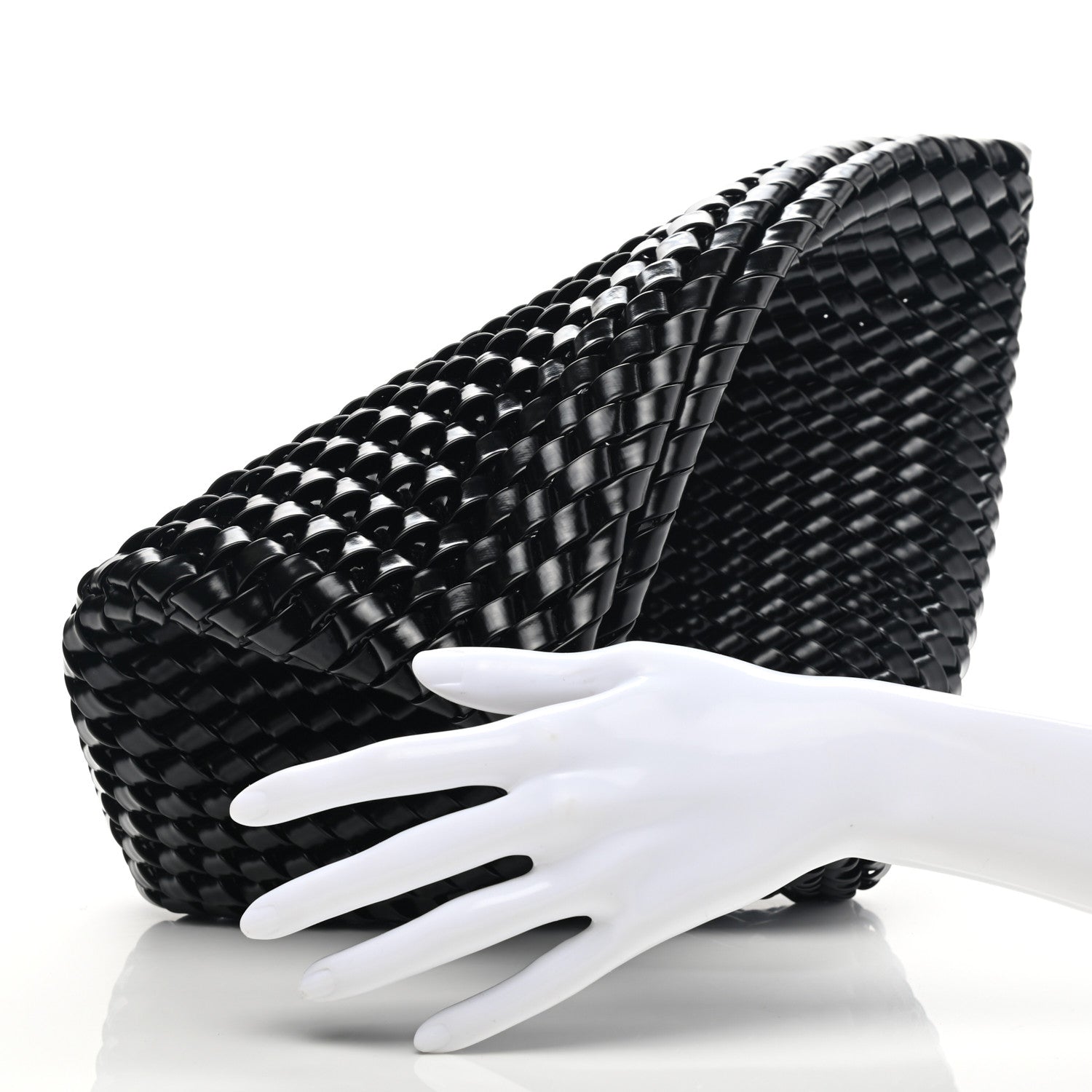 Bottega Veneta Calfskin Intrecciato Structure Clutch Black 2 of 7